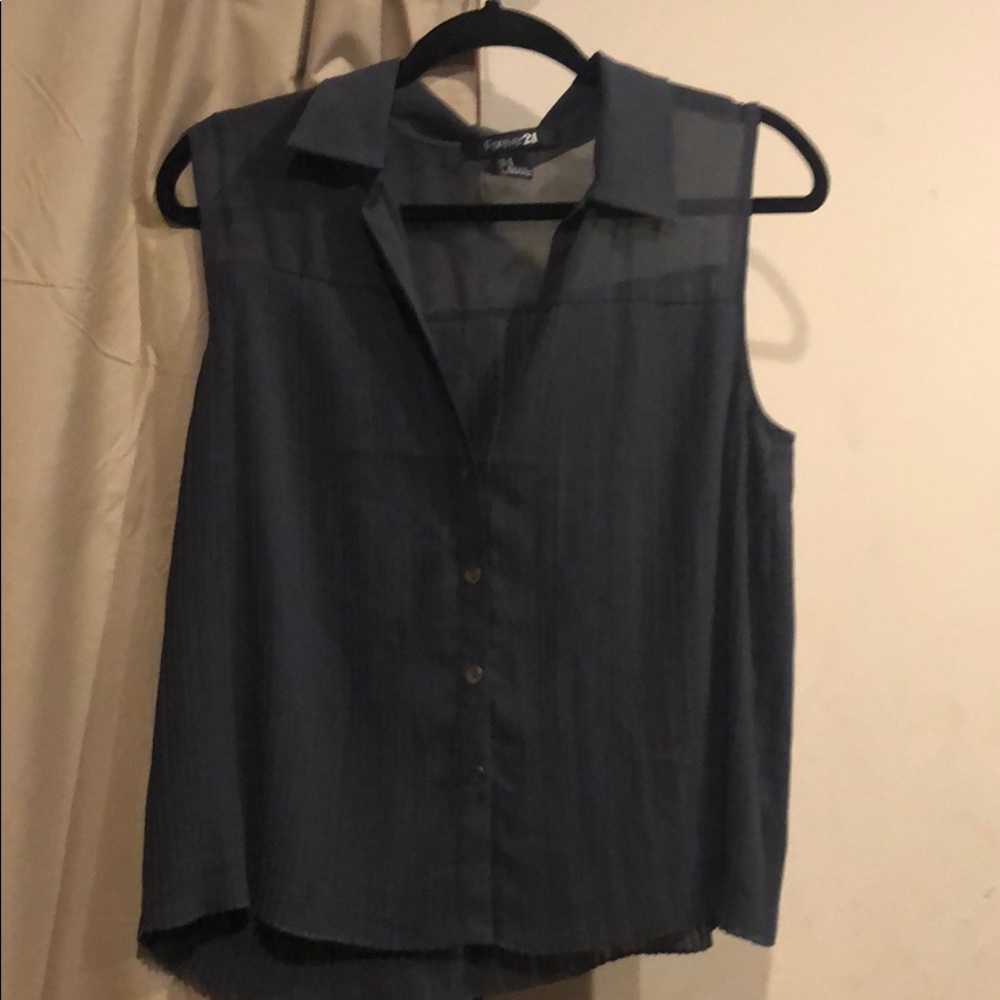 sheer button up top